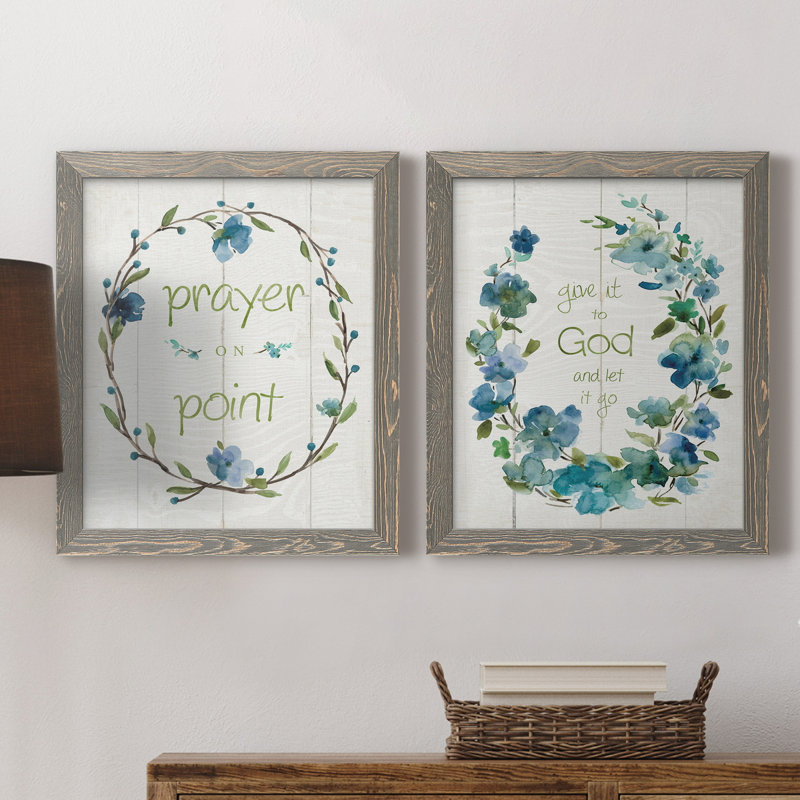 " Prayer On Point " 2 - Pieces, 43.5" H x 31.5" W x 1" D, Gray Framed
