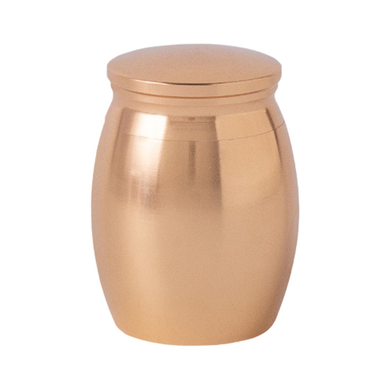 Mini Sealed Pet Cremation Urn, Gold, Gold