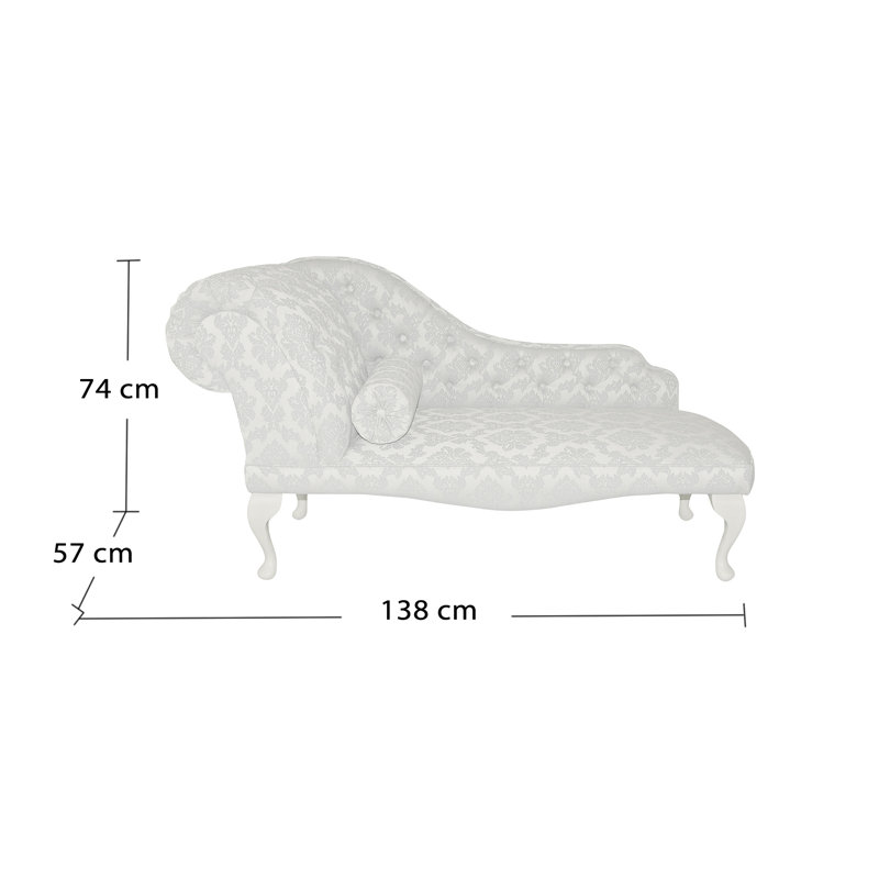 Loretta Upholstered Chaise Lounge, Cream, Right-Hand Chaise, Bacio Azure