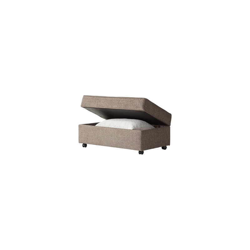 Rectangle Upholstered Storage Ottoman, Medusa Umber Polyester Blend