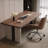 Nut-brown+Beige Rectangular Manufactured Wood desk-2059656875