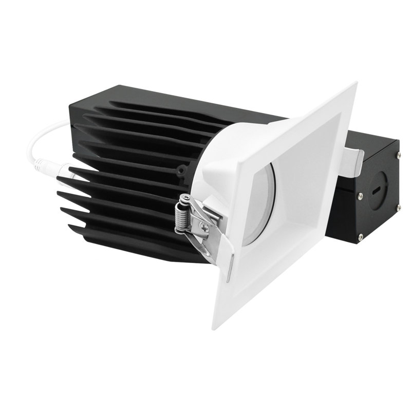 Luxrite 3 po Luminaire encastré à DEL à DEL avec rondelle murale carrée blanche interchangeable, CRI90, 15 / 20W, 1450 / 2100LM, à intensité variable, à intensité variable à 60 °