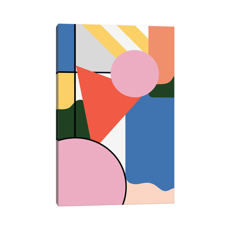 Simple Mondrian Bauhaus Shapes - Reproduction d'art mural - Toile tendue, Toile tendue, Ne s’applique pas, H 26 po x l 18 po