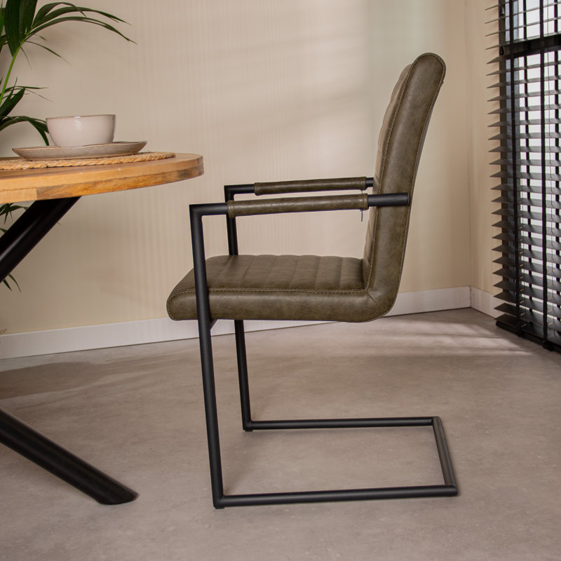 Visalia 49cm H Upholstered Side Chair, Green