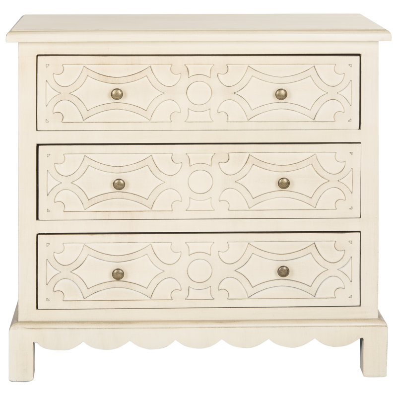 Commode 3 tiroirs Auserine, Cream