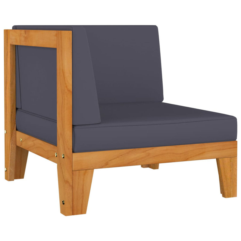 Chaise de patio avec coussins, Gris foncé