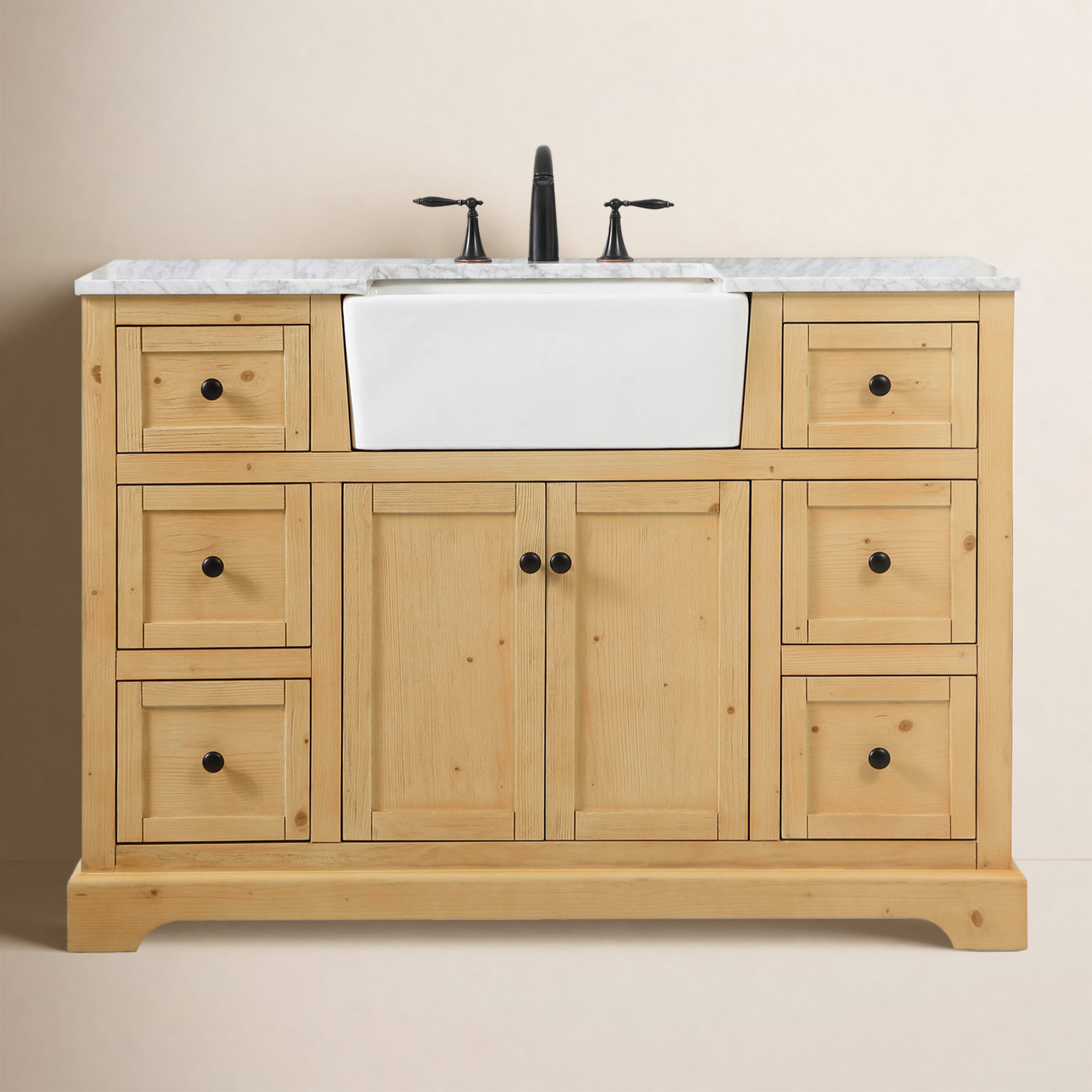 Pardue 48'' Single Bathroom Vanity, Natural Wood