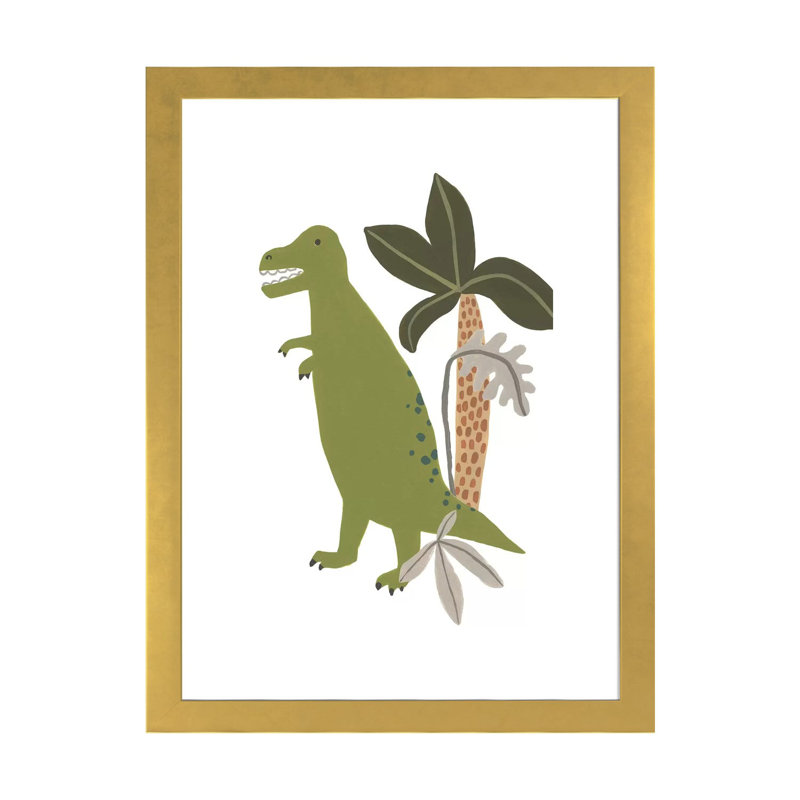 Décoration murale pour enfants Mighty Dino II, H 24 po x l 16 po x P 1 po, Papier encadré doré