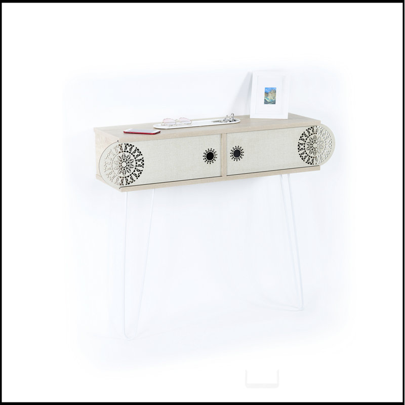 Console à 2 niveaux avec pieds en métal Lora