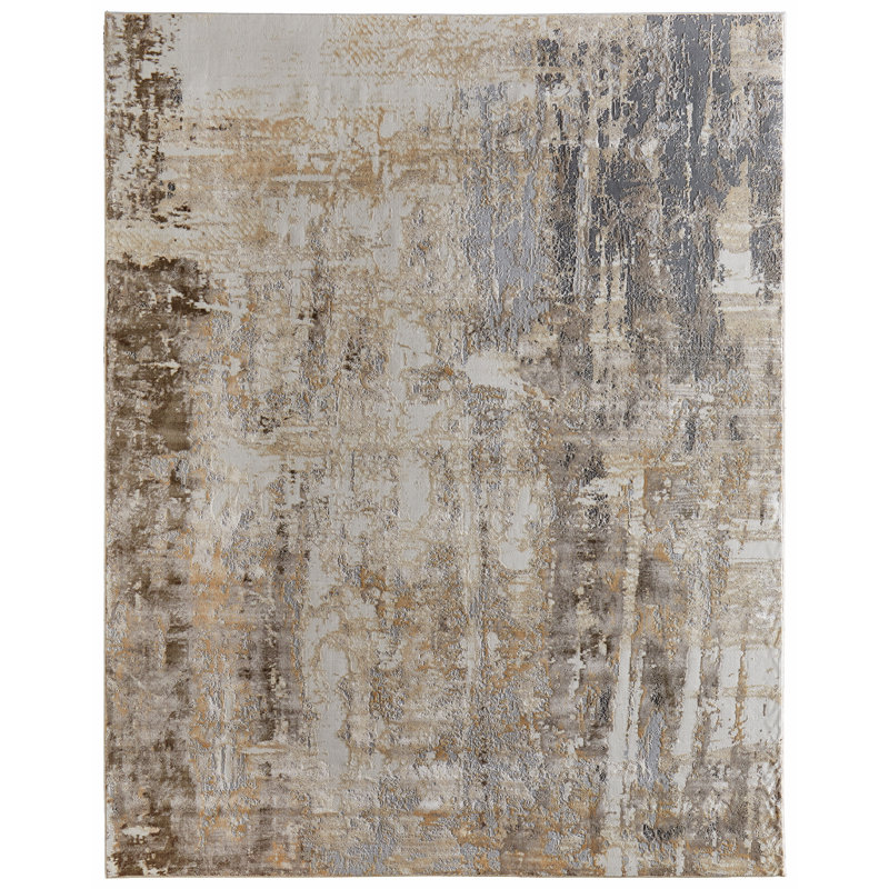 Shabuh Hand Knotted Abstract Indoor Rug, Rectangle 5' x 7'6"