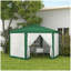 Tente de réception extérieure 13 po x 11 po, abri de soleil à abat-jour hexagonal avec parois de protection en filet, cordes et piquets, vert-113577962