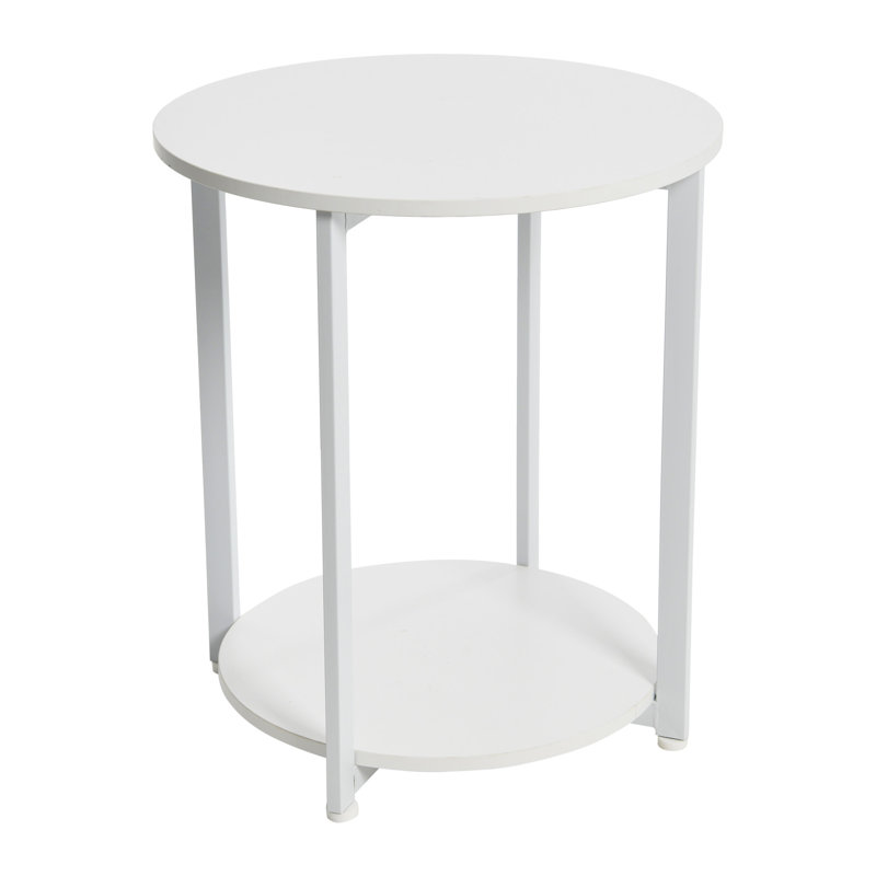 Table d'appoint ronde à 2 niveaux, Blanc