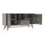 Buffet gris en bois, conception unique en nid d'abeille 3D, idéal pour le buffet, le bureau et l'unité multimédia, instructions d'installation simples, guide d'installation