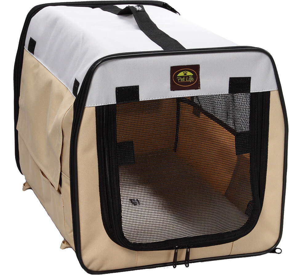 Folding Zippered 360 Vista View House Pet Crate - Orange - Medium