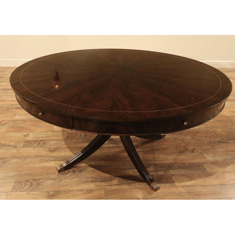 Round Mahogany Wood Dining Table