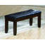 Banc 1Pc moderne avec siège d'aspect cuir capitonné capitonnage pieds en bois meubles de chambre à coucher finition brun cerise