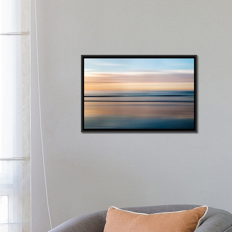 «La Jolla Waves», impression sur toile, H 18 po x l 26 po x P 1,5 po, Toile avec cadre noir, Pas de tapis