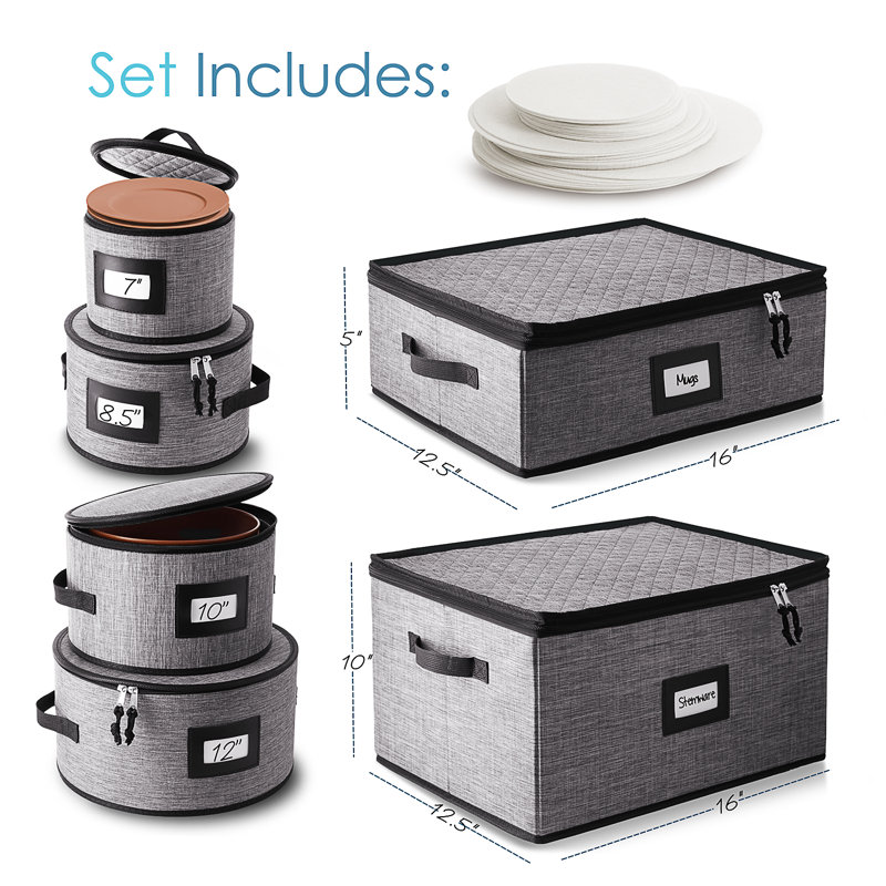 6-Piece Hard Shell Dinnerware Storage Set