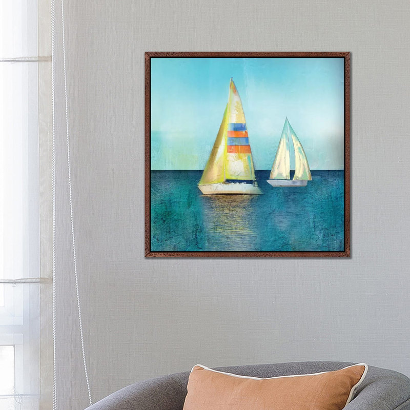 Colour Tint Breeze - Painting on Canvas, Classic Brown Wood Framed, 66.04 cm H x 66.04 cm W