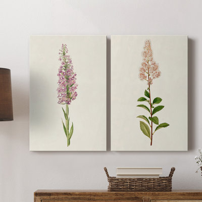 Mauve jardin fleurs I - toile tendue avec châssis de qualité supérieure - prête à être accrochée