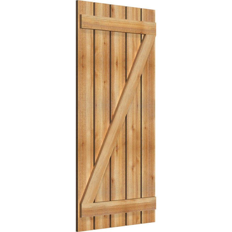 Volets espacés de 5 3/8 po avec barre en Z, cèdre rouge de l'Ouest TimberCraft (par paire), 28 7/8 po, 57 po