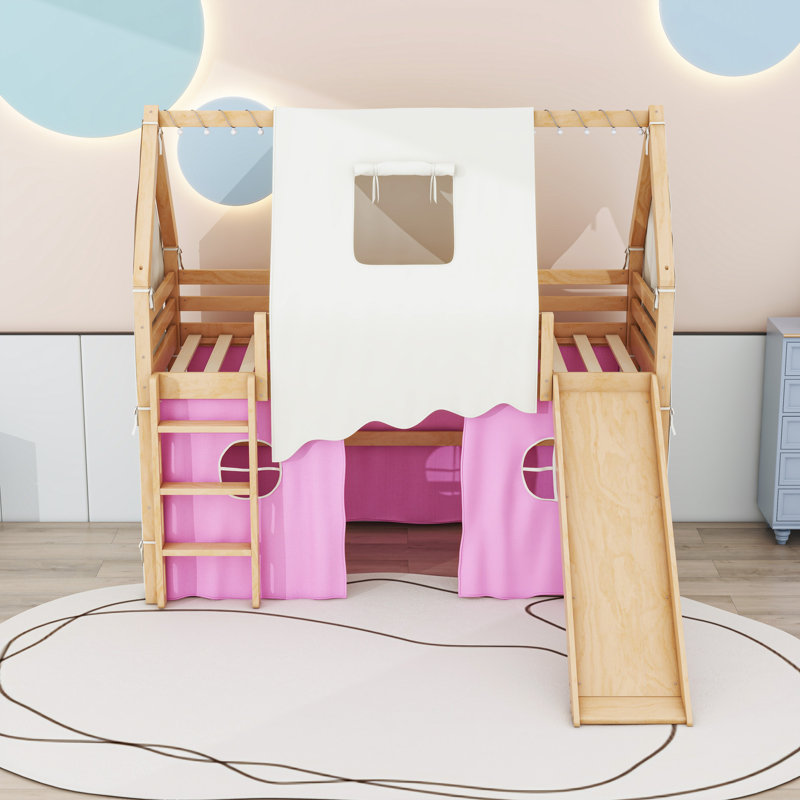 Lit mezzanine avec glissoire et tente Imaginative House, Lit simple