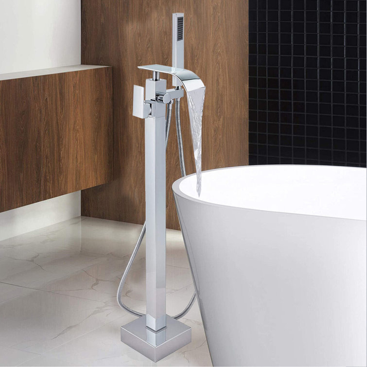 Floor Mounted Tub Spout with Diverter and Handshower