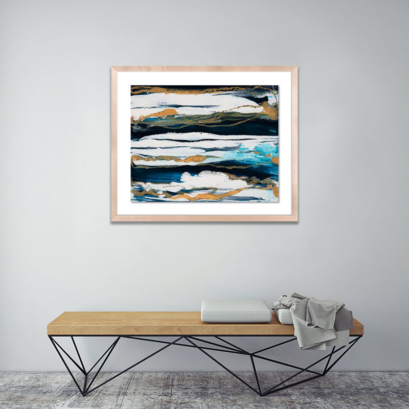 Horizontal Stripes Print by Kim Whiteside, Natural, 48" H x 60" W x 2.5" D