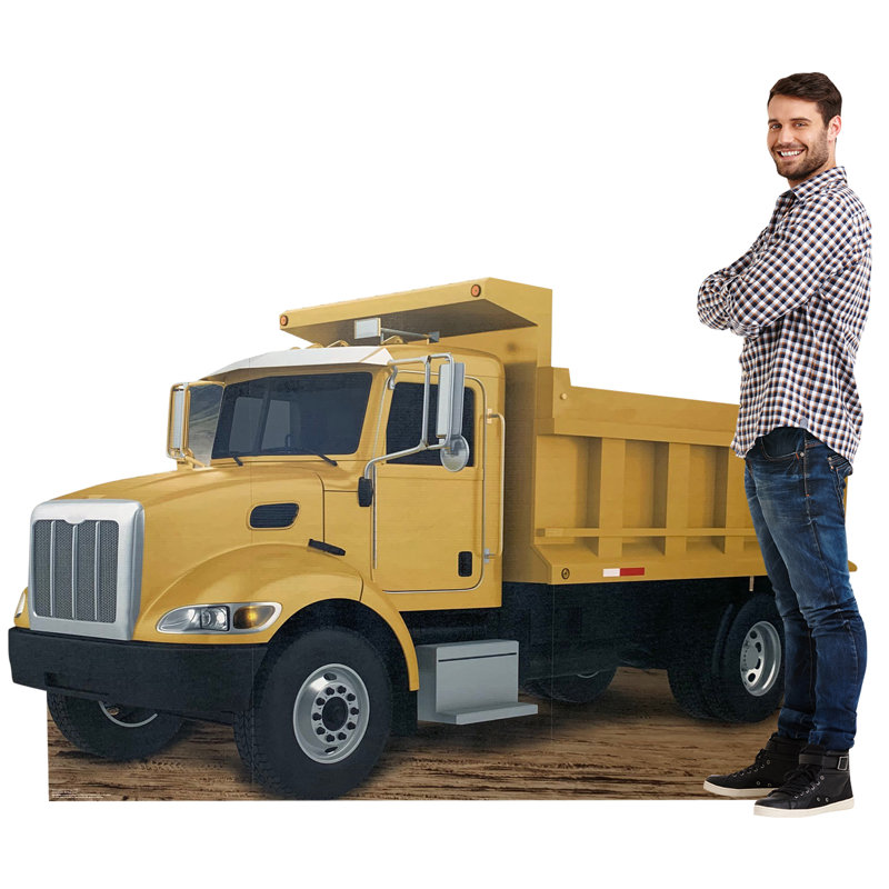 Life-Size Yellow Construction Dump Truck Cardboard Standup