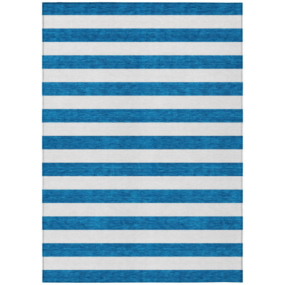 Washable Striped Indoor / Outdoor Rug