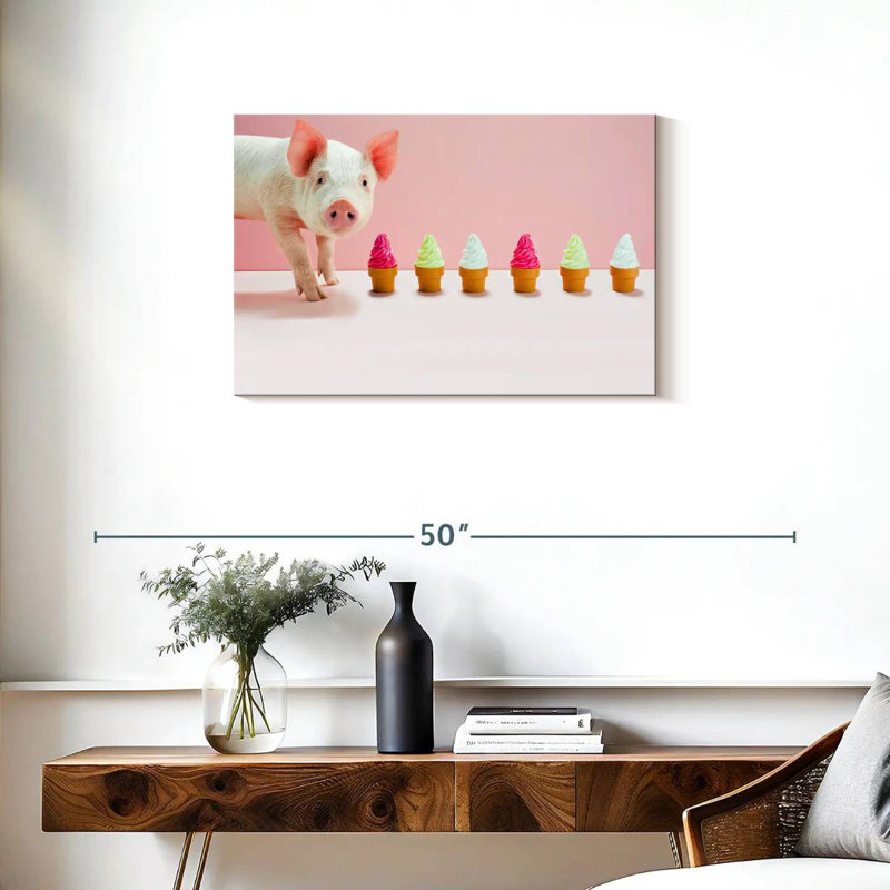 Brampt Pig And Sundaes, 20" H x 30" W