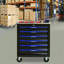 6 DRAWERS MULTIFUNCTIONAL TOOL CART WITH WHEELS-BLACK&BLUE