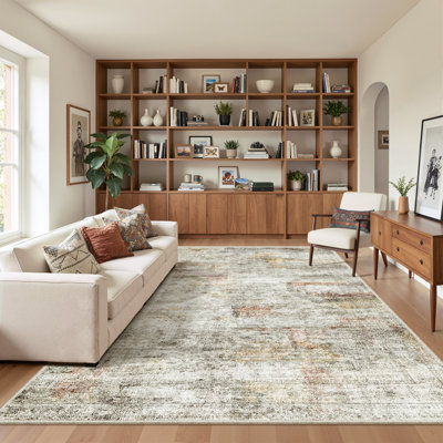 Washable Distressed Persian Rug