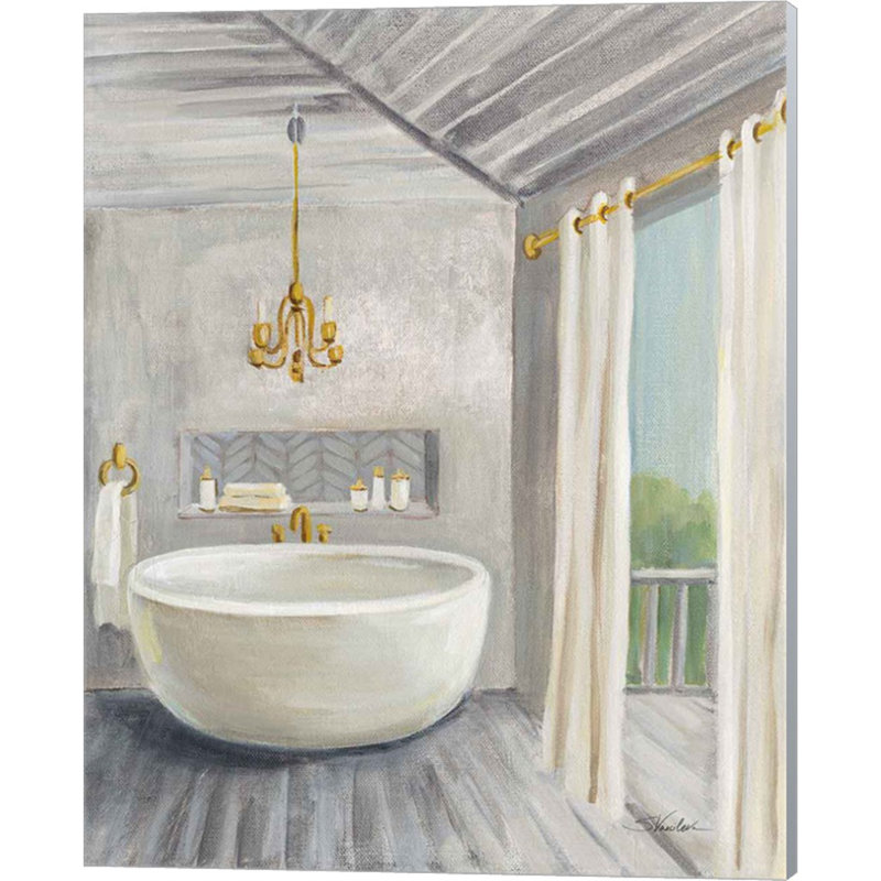 «Attic Bathroom Gray» par Silvia Vassileva, art sur toile (ensemble de 2)