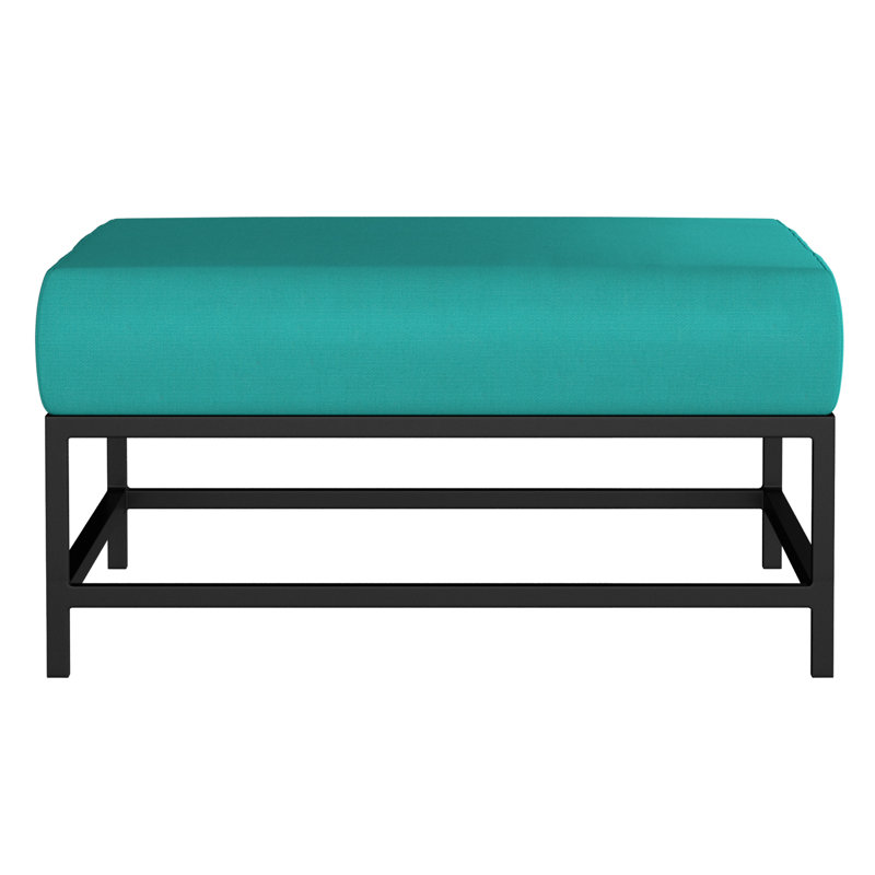 Delano Outdoor Ottoman, Tex Black, Canvas Aruba Sunbrella® Canvas
