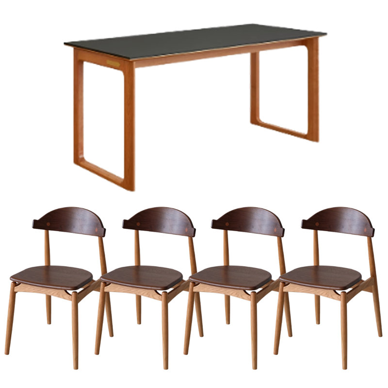 Table de salle à manger Simple, Noir, noir, noir, noir, H 29,52 po x L 62,99 po x l 31,49 po