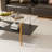 Glass Coffee Table, Rectangle Living Room Center Table With Golden Legs, Mid-century Modern Accent Tables With Open Shelf For Living Room, Office, Black-18055557