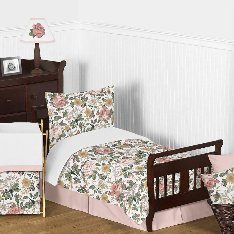 Vintage Floral 5 Piece Toddler Bedding Set