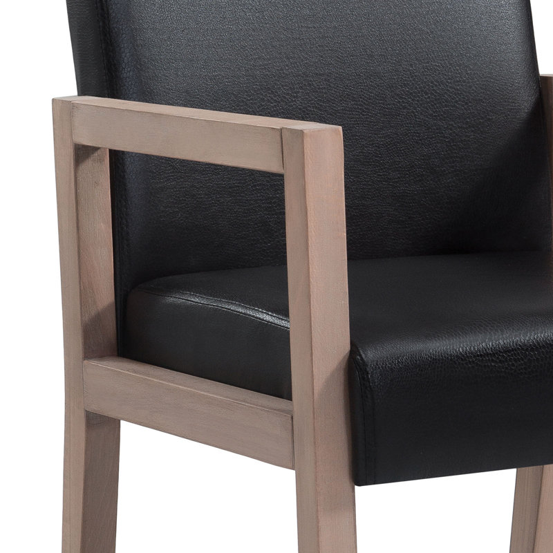18.5'' H Fabric Upholstered Armchair, Black, Light Brown, 1