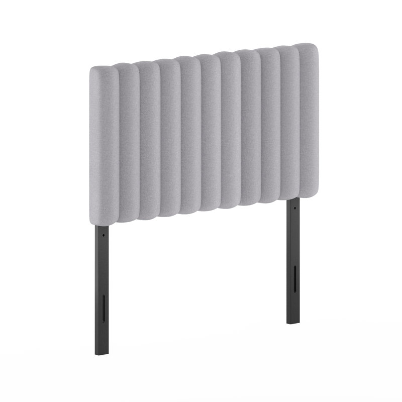 Tête de lit tapissier à panneau Karp, Simple, gris