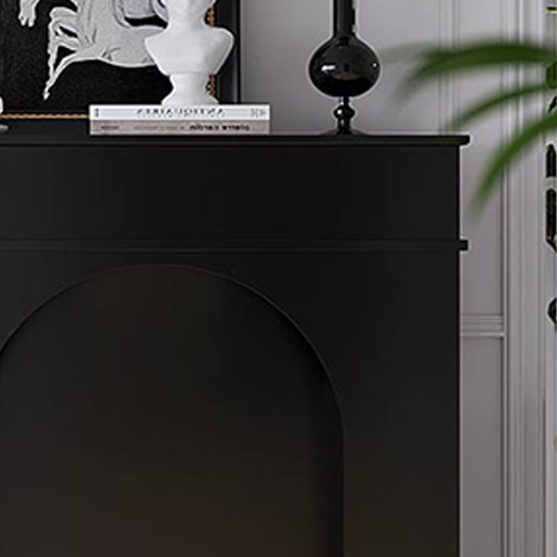 Manufactured Wood Electric Fireplace, Black
