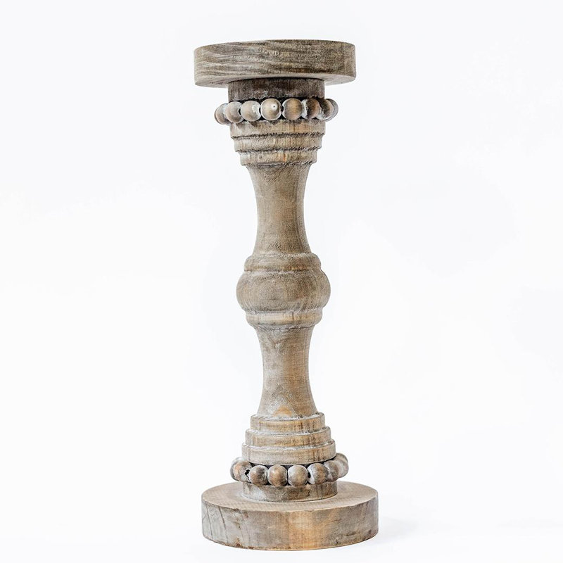 Pilier de table en bois 5 po avec bougie inclus