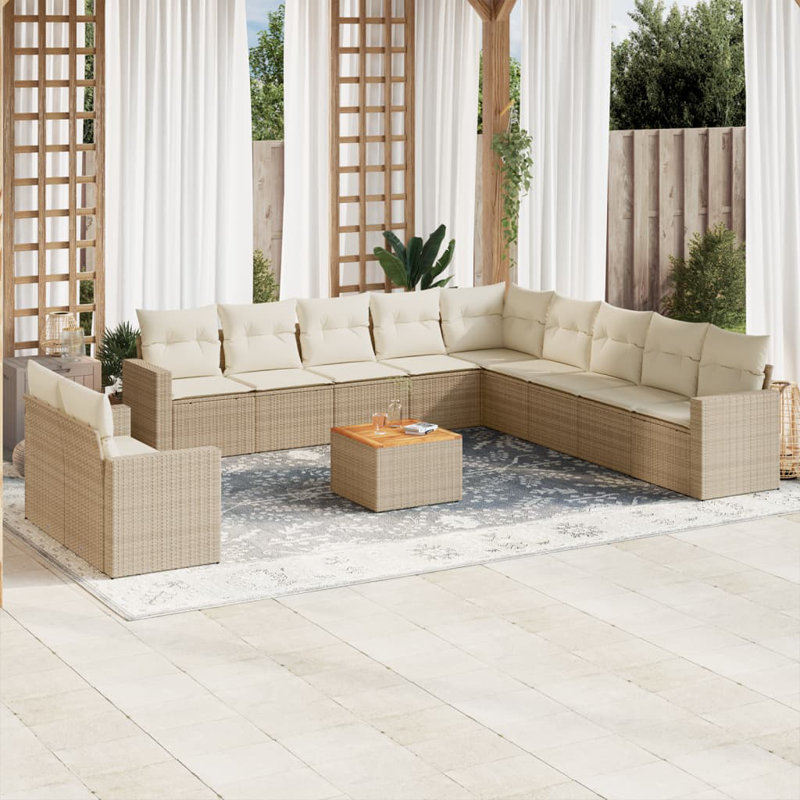 Ensemble de canapé de jardin en rotin PE Vidaxl