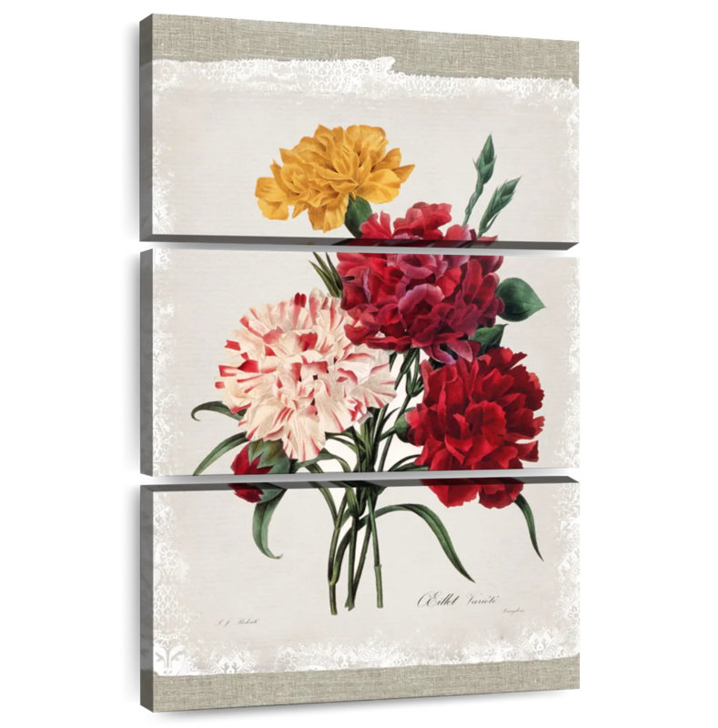 Botanical Bouquet Carnations, 50" H x 32" W