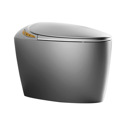 Toilette intelligente avec attrait moderne, siège à ouverture / fermeture automatique, capteur de pied, caractéristiques innovantes grises du modèle gris, salle de bain