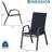 Set of 4/6 Outdoor Stackable Dining Chairs with PVC-coated polyester Fabric, High Back, 400 lbs Capacity, All-Weather Patio Chairs for Backyard, Poolside, Garden, Navy Blue-1261653739