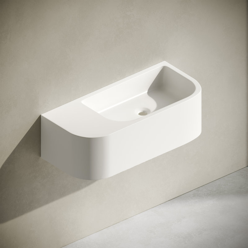 Lavabo mural ovale à surface solide de 25 po Carre