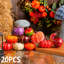 20 mini décorations de citrouille en mousse artificielle, y compris des légumes, convenant pour les tables d'Halloween, de l'Action de grâce et des récoltes d'automne