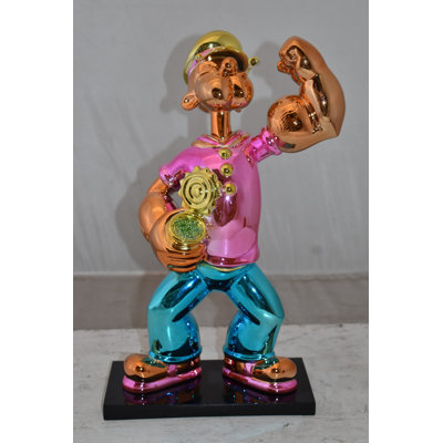 Popeye Statue Iconic Red Resin Statue  Size: 11" x 6" x 17"H