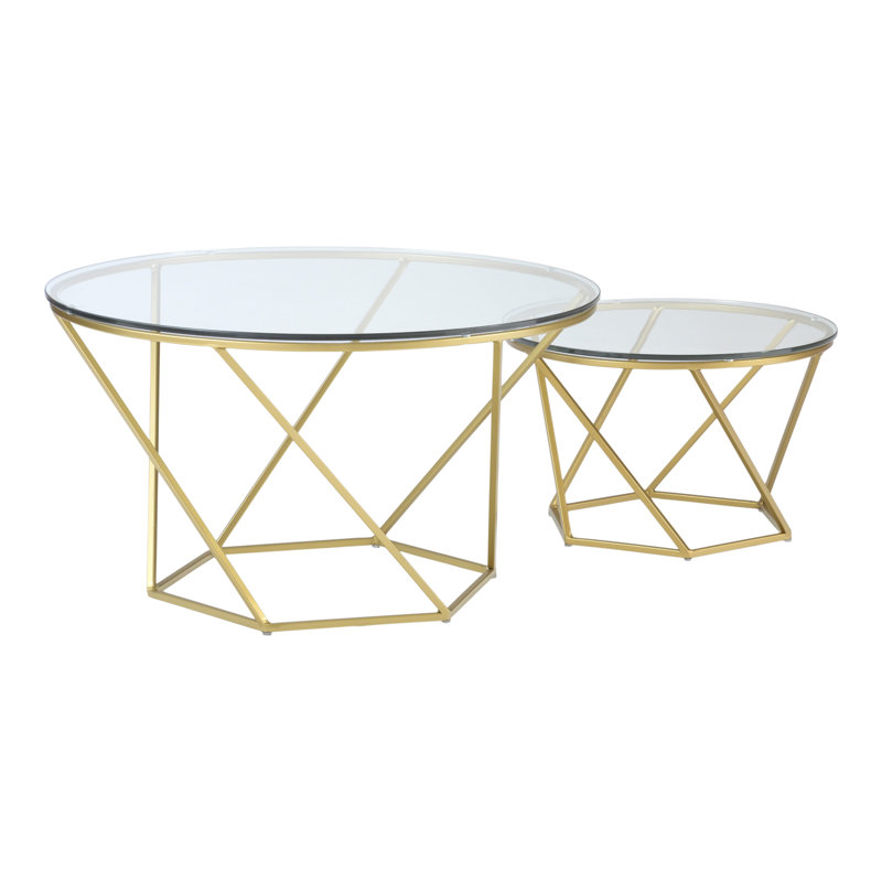 Glass Top Coffee Table, Gold